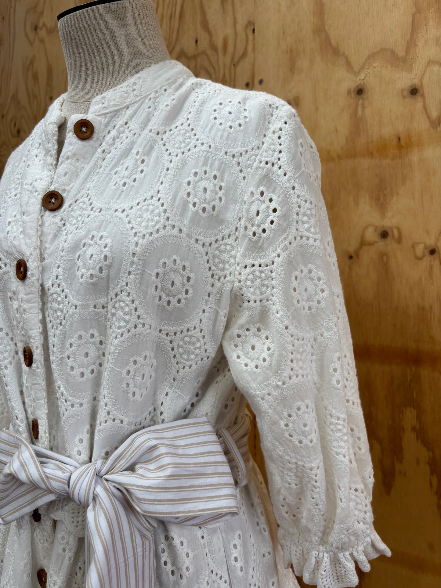 BINNY VINTAGE ANGLAISE BUTTON THROUGH DRESS - SIZE 14