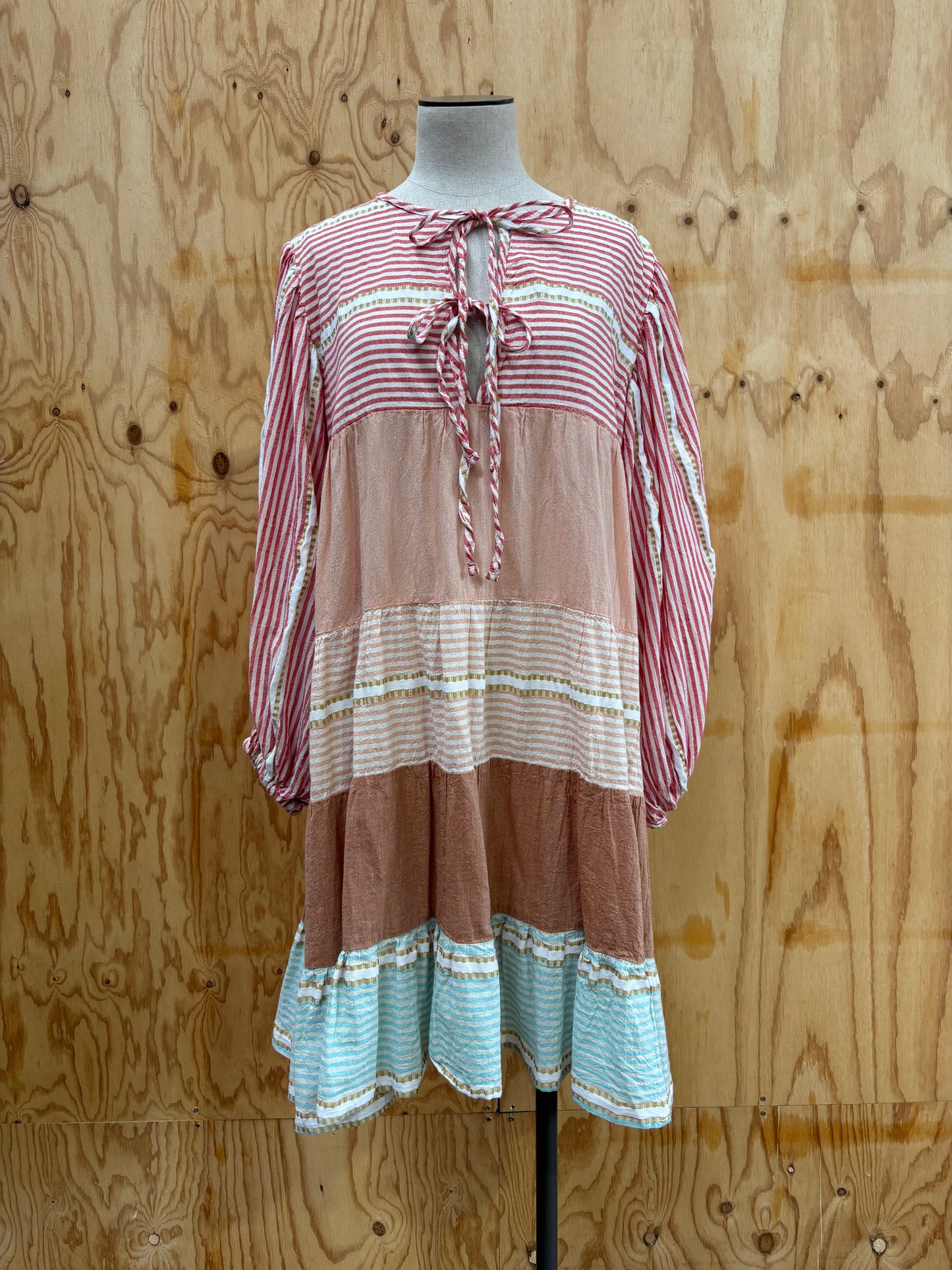 PEARL & CAVIAR STRIPE MINI DRESS - SIZE XS/S