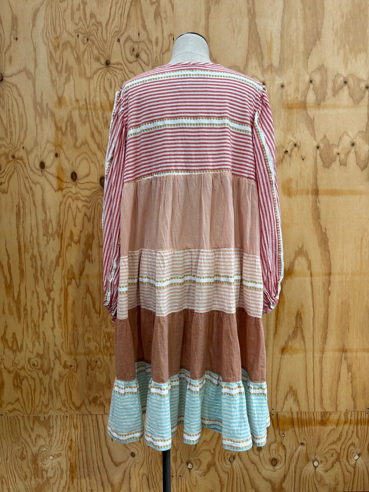 PEARL & CAVIAR STRIPE MINI DRESS - SIZE XS/S