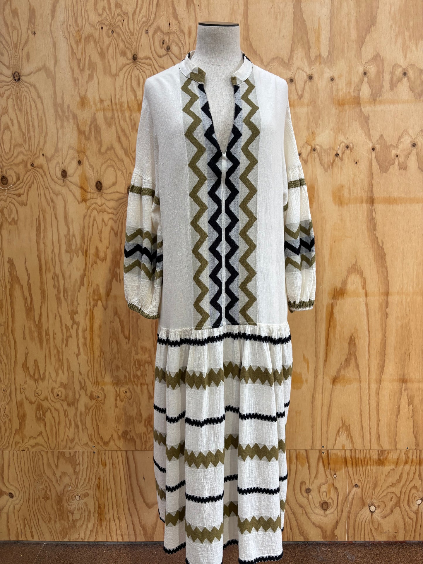 DEVOTION TWINS AZTEC MAXI DRESS - SIZE S