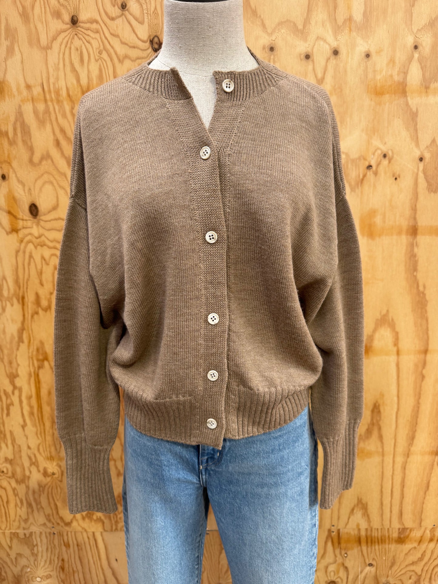 VIKTORIA & WOODS MOHAIR CARDIGAN IN TAN - SIZE 1