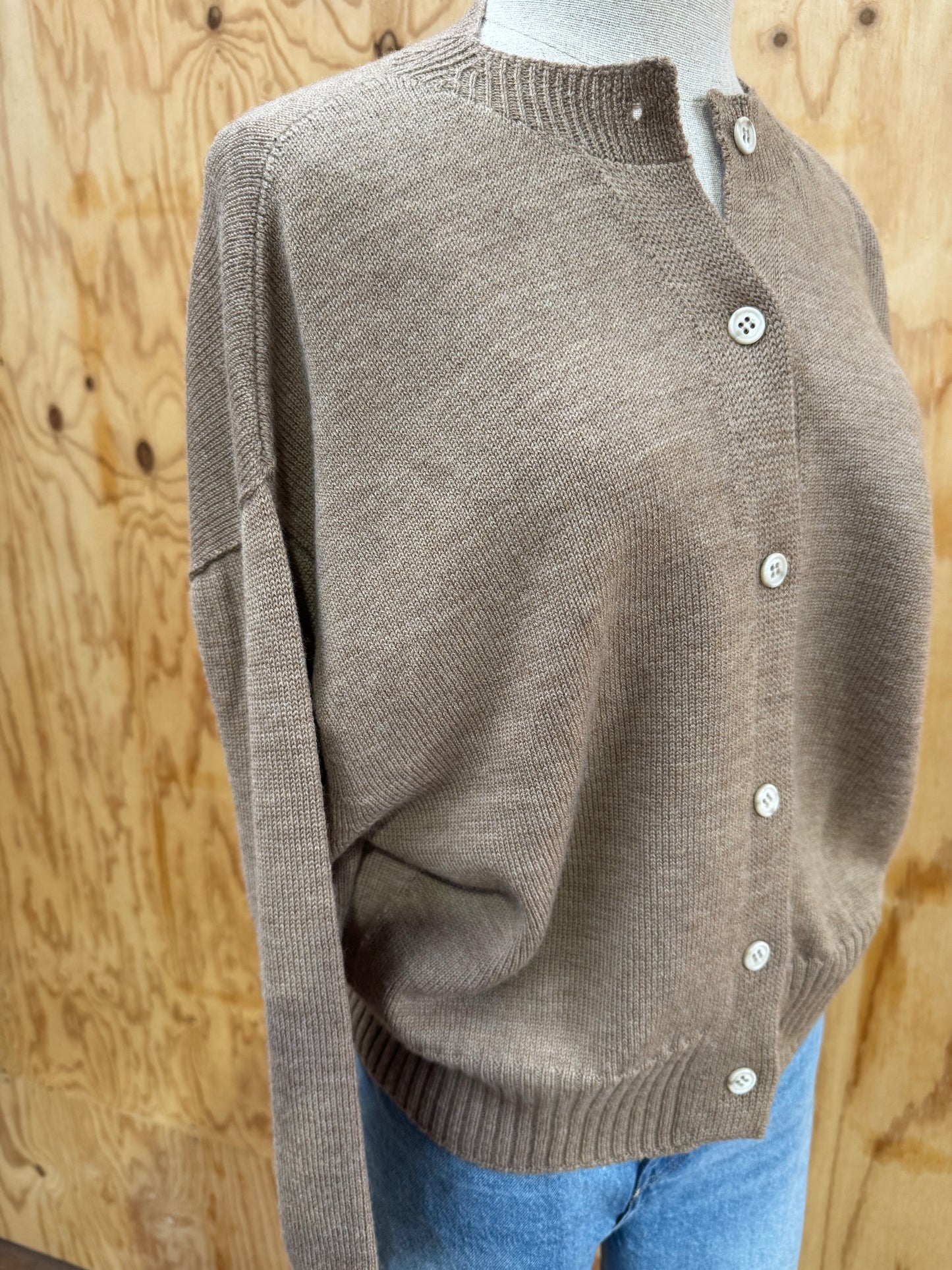 VIKTORIA & WOODS MOHAIR CARDIGAN IN TAN - SIZE 1