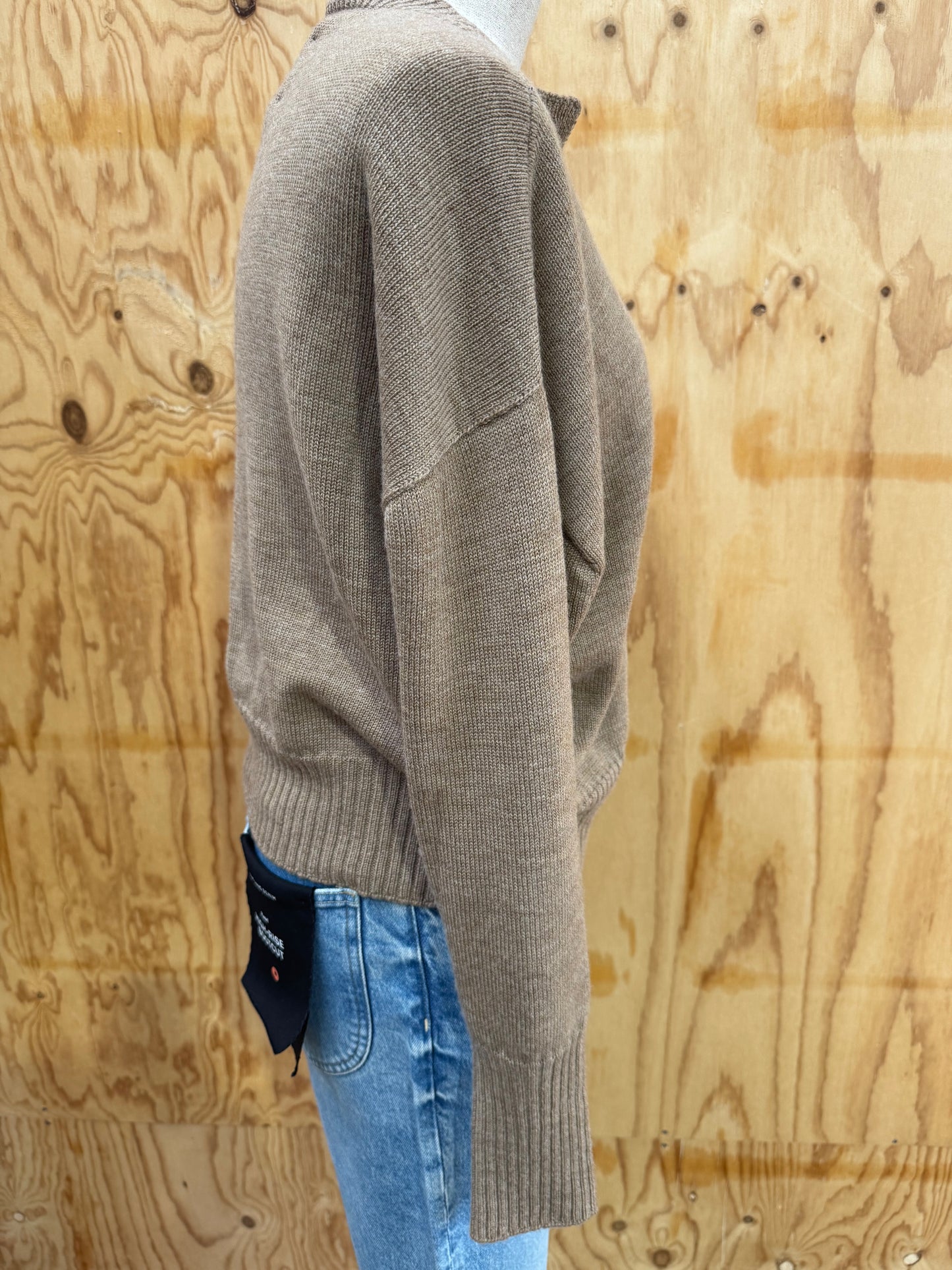 VIKTORIA & WOODS MOHAIR CARDIGAN IN TAN - SIZE 1