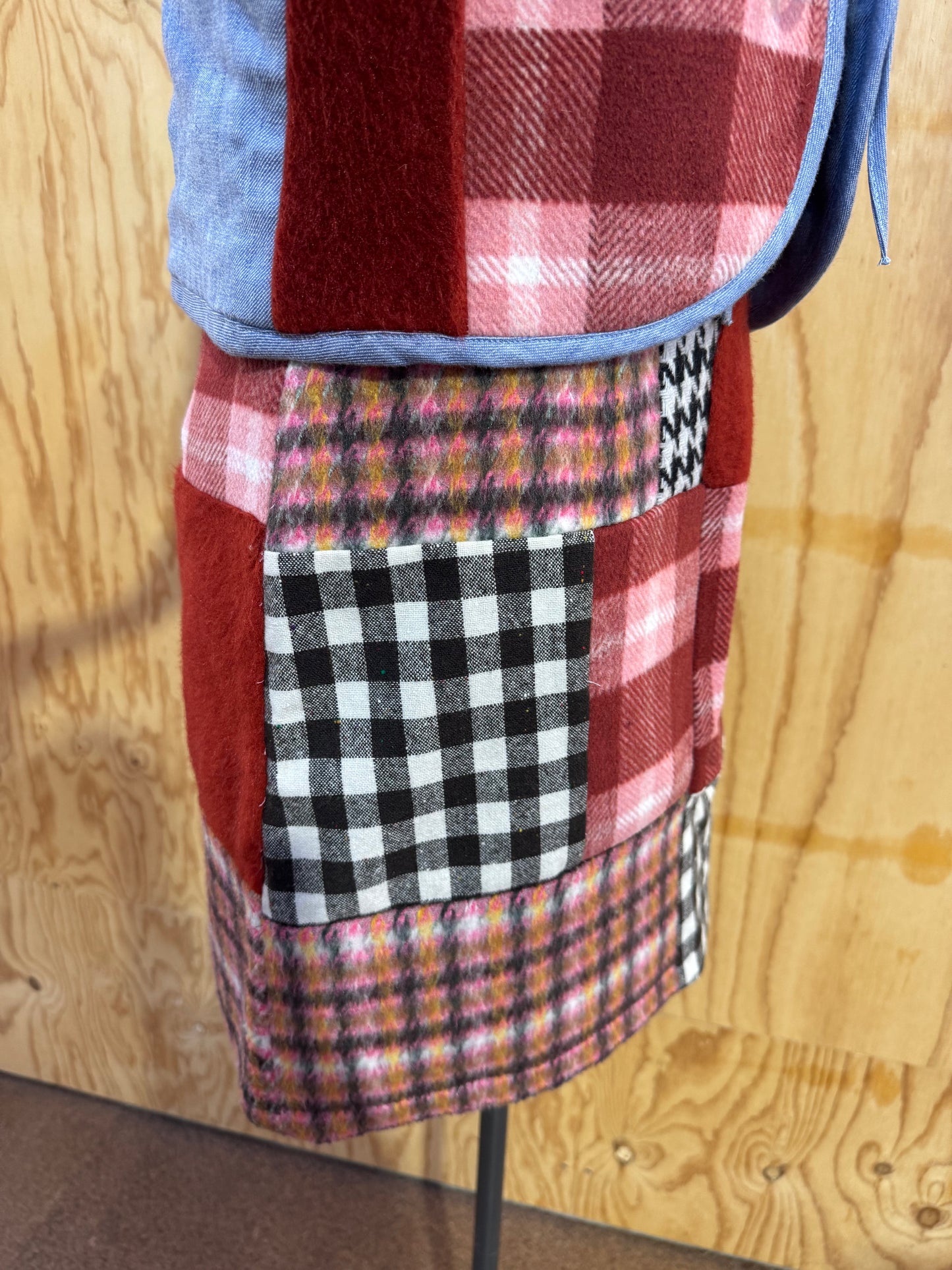 KUWAII WOOL PATCHWORK SKIRT - SIZE 10