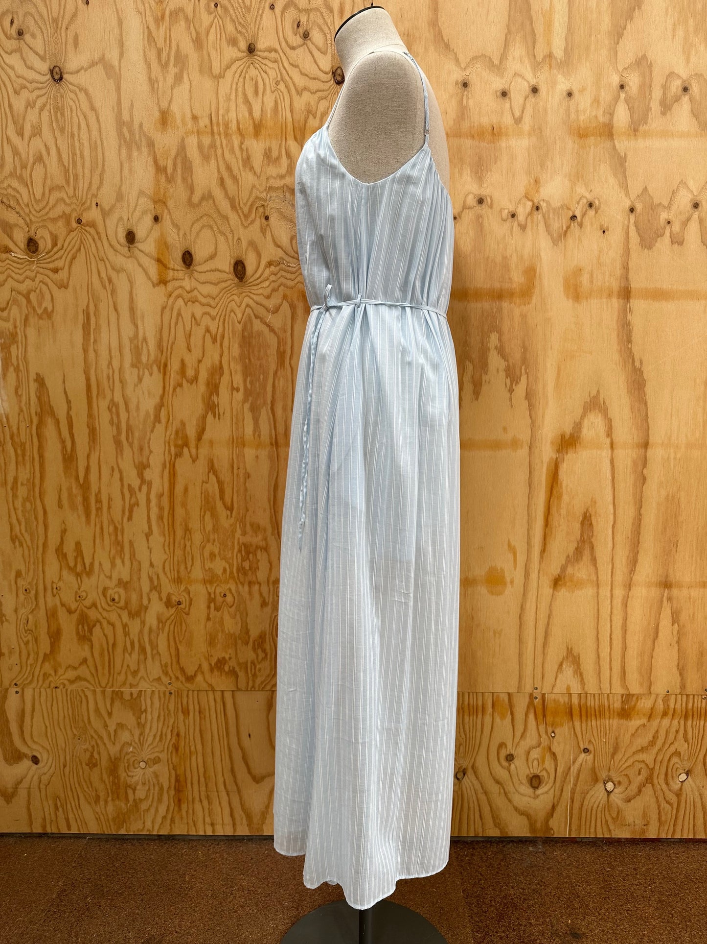 ASSEMBLY LABEL CAMMY STRIPE MAXI DRESS BLUE HAZE/WHITE - SIZE 6