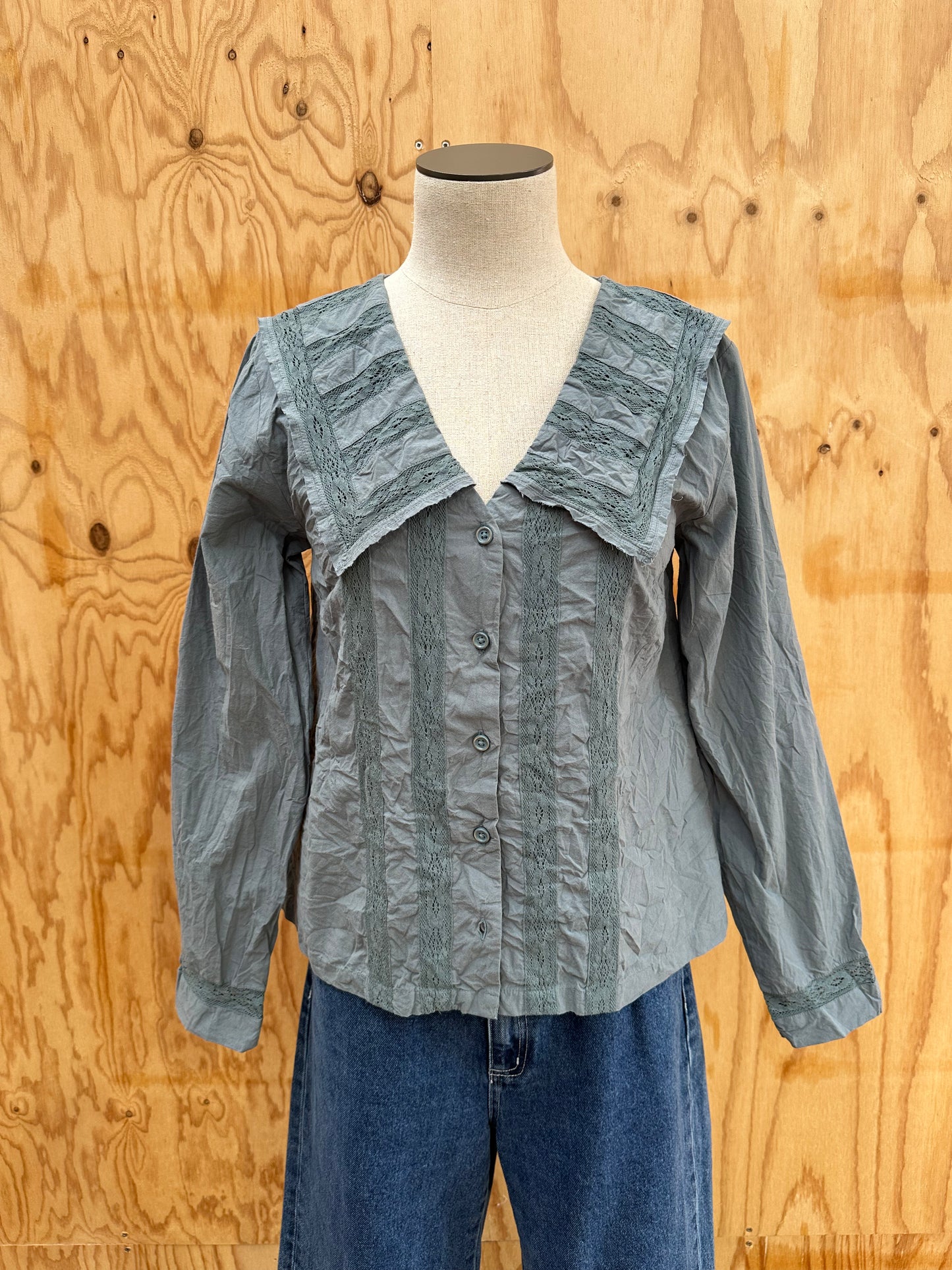 EWA I WALLA BLOUSE MABEL EMBROIDERED VOILE - SIZE XS