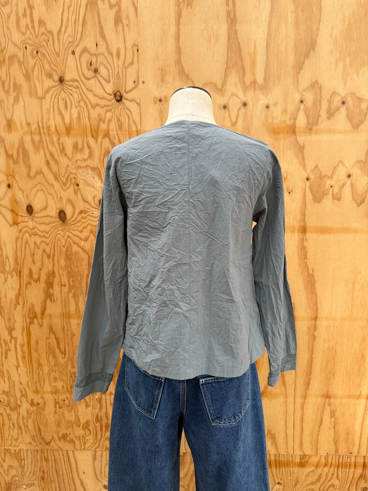 EWA I WALLA BLOUSE MABEL EMBROIDERED VOILE - SIZE XS