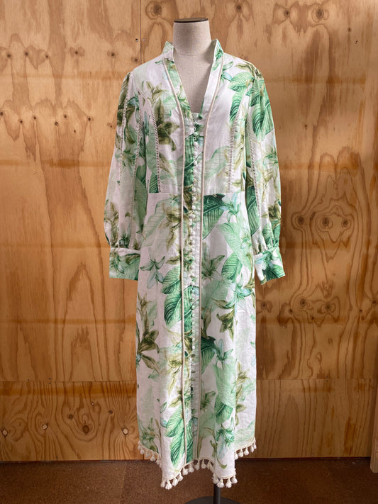 G.D.S BY HELENA MONET BELTED LINEN LONG DRESS - SIZE L