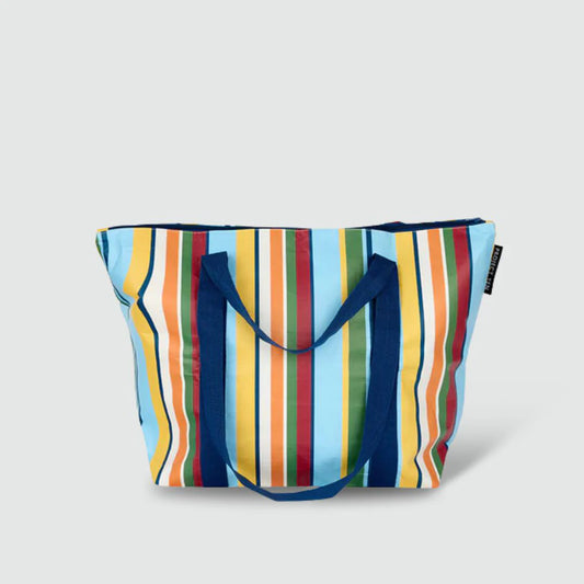 RETRO STRIPE ZIP MEDIUM TOTE