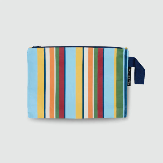 RETRO STRIPE LARGE ZIP POUCH