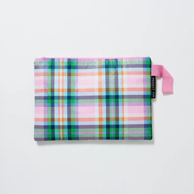 PLAID LARGE ZIP POUCH