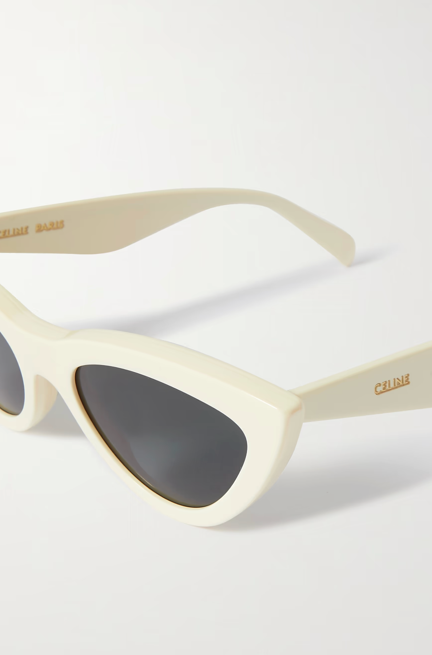 CELINE CAT-EYE IVORY ACETATE SUNGLASSES