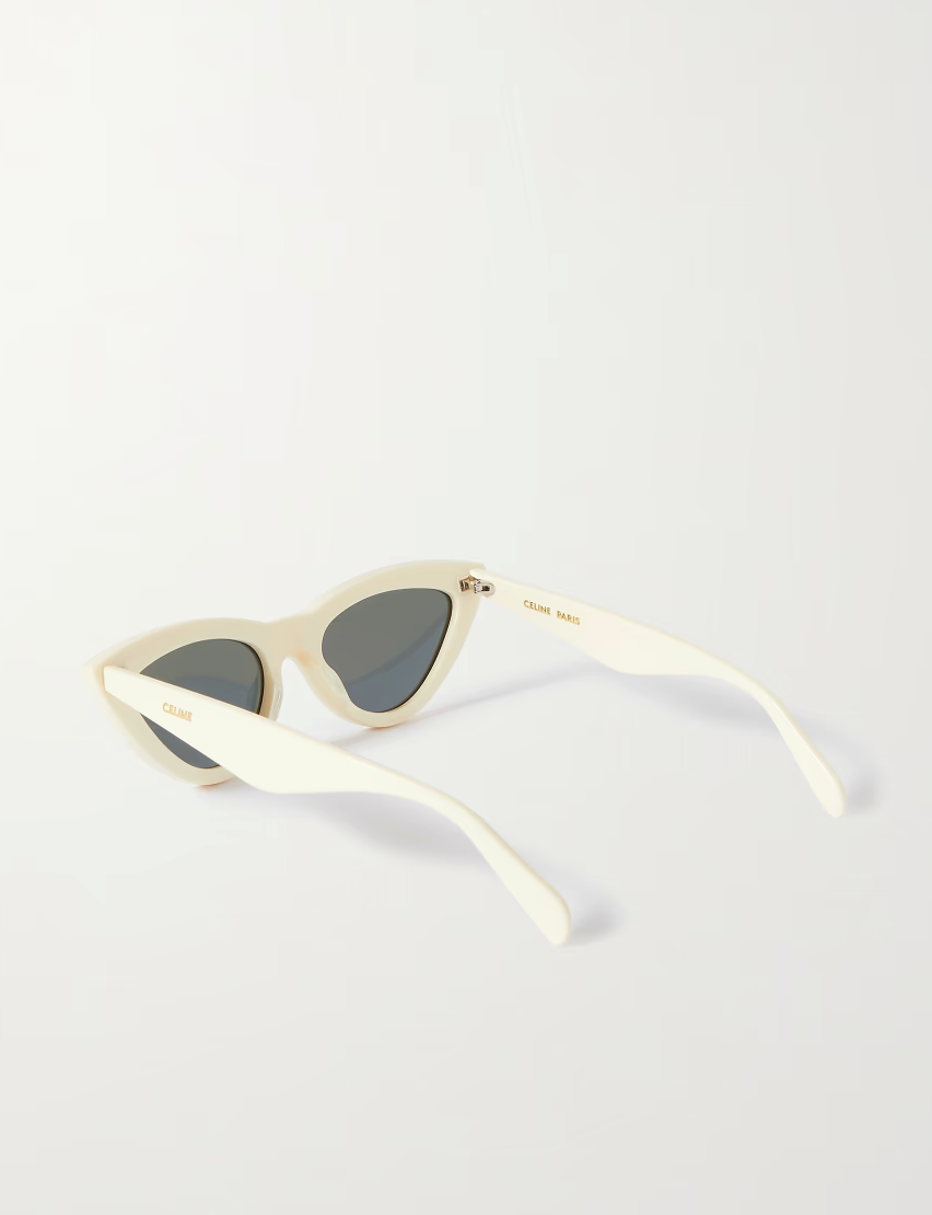 CELINE CAT-EYE IVORY ACETATE SUNGLASSES