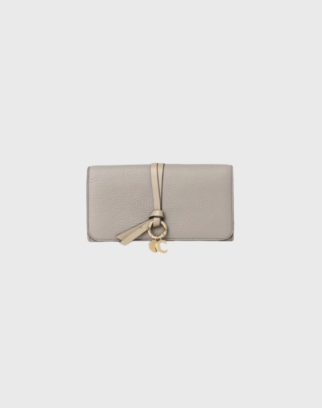 CHLOE ALPHABET WALLET WITH FLAP IN GRAINED LEATHER